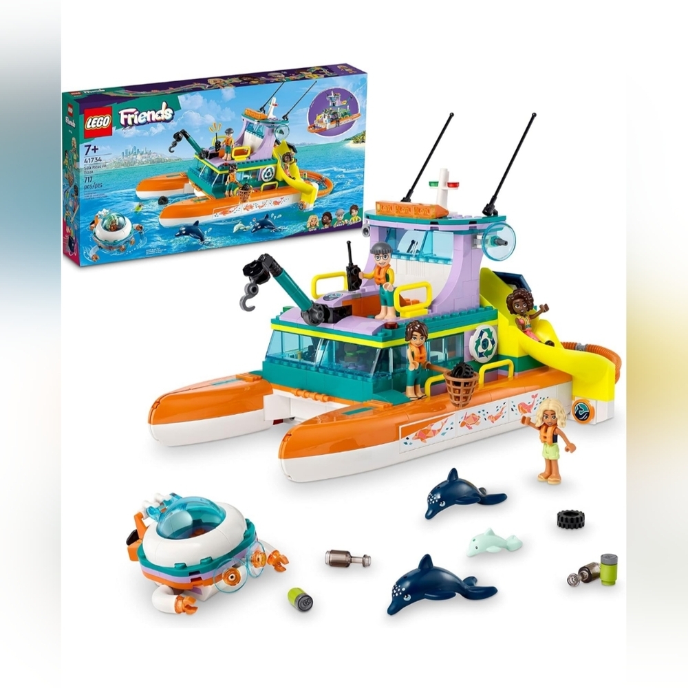 Lego Friends 41734 Sea Rescue Boat Building Set NWT